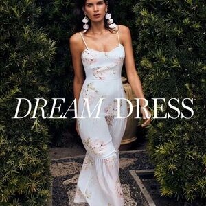 Intermix Light Blue Genevieve Floral Silk Sleeveless Tiered Maxi Dress, Size XS